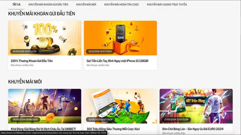 Những đãi ngộ đặc biệt chỉ có tại sân chơi 188bet Những đãi ngộ đặc biệt chỉ có tại sân chơi 188bet