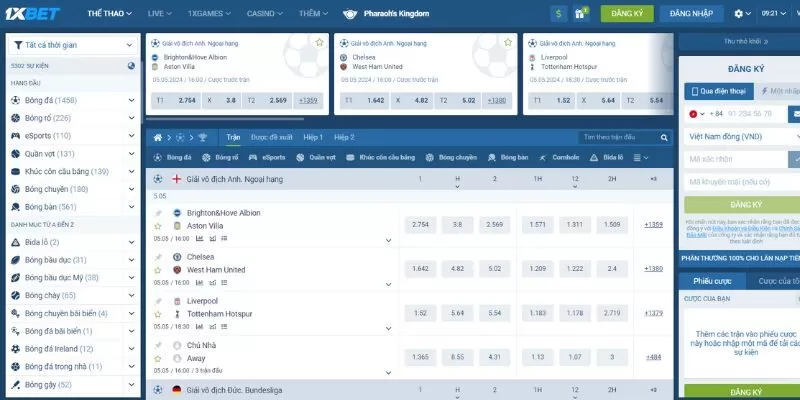 1xbet mang đến chuy&ecirc;n mục thể thao đẳng cấp