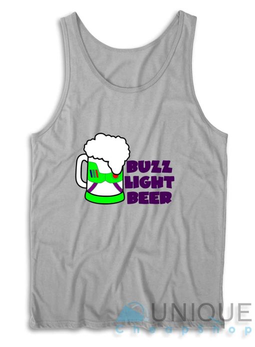 Buzz Light Beer Tank Top Color Grey